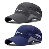 AYPOW 2 Packs Gorra de BéIsbol Transpirable para Hombre,Gorra de ProteccióN solar de Secado RáPido,Gorra de Malla Plegable Lavable Gorra Ligera Sombreros de Verano al Aire Libre con Hebilla Ajustable