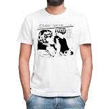 Goo Sonic Youth Camiseta Blanco Clásica de Hombre con Cuello Redondo y Manga Corta Small