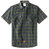 Dubinik® Camisas Manga Corta Hombre Algodón A Cuadros Camisas para Hombre Manga Corta Casual con Bolsillos