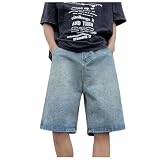 Pantalones Cortos Vaqueros para Hombre - Estilo Y2K, Hip Hop, Skater, Bermudas Holgadas de Verano, Ropa de Calle