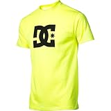 DC Shoes Star - Camiseta de manga corta para hombre con logotipo, Amarillo Fluorescente, L