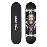 Sawyer Bikes - Monopatín/Skateboard (78cm x 20cm) - Niños y Adolescentes (Gorila)