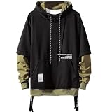 Moshtashio Sudadera con Capucha para Hombre Contraste Color Hoodie
