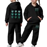 Conjunto de niño y niña, cómodo para sudaderas con capucha y pantalones de manga larga, tejido cálido suave, ideal para escuela, ocio y salidas diarias, regalo práctico temporada fría, Le Noir