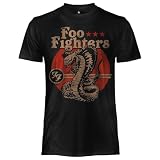 CRAZY FOR ROCK Foo Fighters Camiseta Snake Camiseta Oficial Unisex Camiseta Regular Algodón Adulto Niño, Negro , S