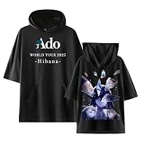 Merch Sudadera con capucha Ado Tour 2025 Unisex 2D, Negro, XL
