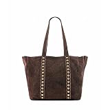 MODELISA - Bolso Hombro Antelina Shopper Casual Tachuelas Mujer (Cafe)