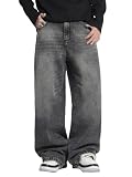 Zewool Vaqueros para hombre Hip Hop Rotos Holgados Jeans Destruidos Desgastados Pernera Ancha Jeans Skater Y2K Pantalones Vaqueros, S