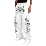 Pantalones Y2K de estilo baggy para hombre, jogging, hip hop, gótico, punk, de streetwear, estilo sweatpants, con cintura elástica, cómodos, deportivos, con bolsillos, de pierna recta, oversize