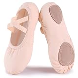 Acfoda Zapatillas Ballet Canvas Zapatos de Danza Baile Niña Mujer Rosa 27