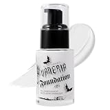 VANERIA Base blanca, maquillaje gótico líquido, maquillaje de payaso, pintura facial blanca, cobertura completa, impermeable, uso mezclador o base blanca para Halloween, cosplay, escenario, mimo y