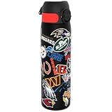 ion8 NFL Logos Bordados Botella Agua, 500ml, a Prueba de Fugas, Fácil de Abrir, Cerradura Segura, Apta para Lavavajillas, Asa de Transporte, Fácil de Limpiar