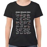 Wanapix | Camiseta Fórmula 1 Mujer| 100% Algodón | Regalo Fans Automovilismo | Talla XXL | Color Negro | Calendario y Circuitos 2026
