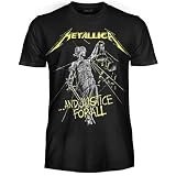 Metallica T-Shirt And Justice for all. Camiseta Rock Oficial. Banda Heavy Metal. Camiseta Unisex Adulto Niño., And Justice For All, S