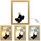 MeYuxg Jujutsu Kaisen Pintura Decorativa Creativa, Marco de Fotos LED Gojo Satoru y Geto Suguru, Marco de Fotos Iluminado Brillo Ajustable, Decoración de Pared para el Hogar