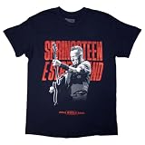 Rock Off Officially Licensed Products Bruce Springsteen 24 Guitar Photo T Shirt, Navy, M