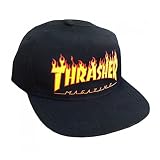 GORRA THRASHER MAGAZINE FLAME LOGO NEGRA