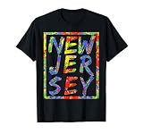 New Jersey Colorful Box State Pride Rainbow Gift New Jersey Camiseta