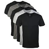 Gildan estilo G1103 Camiseta para hombre con cuello de pico, paquete de varias unidades, Negro/Gris Deportivo/Carbón (pack de 5), XX-Large