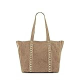 MODELISA - Bolso Hombro Antelina Shopper Casual Tachuelas Mujer (Taupe)