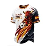 Camisetas Manga Corta Hombre España Mundial 2026, Camiseta Futbol Retro Hombre y Mujer, Diseño Fan España