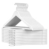 SONGMICS Percha de Madera Maciza, Juego de 20, con Ranuras para Hombros