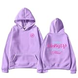 Temolie Katseye - Sudadera con capucha para mujer, diseño de álbum Pinky Up, sudadera de gran tamaño con bolsillos, regalo para los fanáticos de la música pop, Morado (, S
