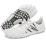 SAGUARO Zapatillas Barefoot Hombre Escarpines Secado Rápido Zapatos de Agua Ligeras Transpirable Calzado Descalzo Minimalistas Antideslizantes, Blanco, 42 EU