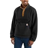 Carhartt Relaxed Fit Fleece Pullover, Chaqueta Polar Hombre, Negro, XXL
