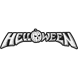 Helloween - Parche Diseño Corte de Tela (Talla Única) (Blanco, Negro)