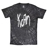Rock Off Officially Licensed Products Korn Spider Glitch Band Logo Dye Wash - Camiseta, Negro, L