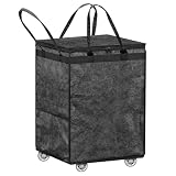 Cesto Grande para la Ropa Sucia, Bolsa Reutilizable para la Compra (Negro)