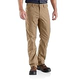 Carhartt Rugged Professional Pantalón de Trabajo, En Lona con Tecnología Rugged Flex, Ajuste Ligeramente Holgado Hombre, Verde Caqui Oscuro, 40W / 30L