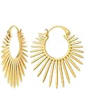 Pendientes de sol, Pendientes de aro para mujer, pendientes de gota con diseño de rayos de sol dorados, joyería para mujeres y niñas, regalos