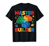 Ladrillo Constructor Bloques Divertidos Construcción Maestro Constructor Juguetes Niños Camiseta