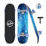 BELEEV Skateboards 31x8 para Principiantes, Ruedas con Luces LED