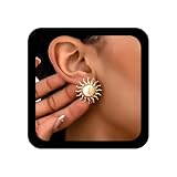 Cybche Punk Pendientes De Sol De Oro Pendiente De Sol Madreperla Pendientes Sunburst Joyeria Minimalista Celestial Para Mujer