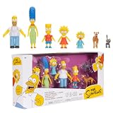 Pack Familiar de Figuras de acción de Los Simpson a Escala de 6,35 cm de JAKKS Pacific. Incluye a Homer, Marge, Bart, Lisa, Maggie, Ayudante de Santa y Bola de Nieve II.