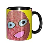 FJQWKLF Taza de café de cerámica con estampado de lichis sonrientes, capacidad de 325 ml (11 oz).