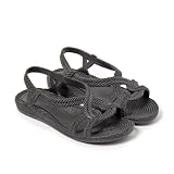 BRASILERAS Sandalias Planas Esmirna para Mujer, Negro, 38 EU