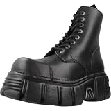 New Rock Botas Piel Militar Hombre Negro Original Plataforma Black Boots M.NEWMILI083-S39-42