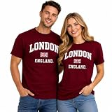 British Heritage Brands LE105MOW - Camiseta Unisex con Aplique Bordado, Color Granate Blanco Rojo Rojo (Maroon) 54