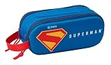 Safta Superman 3D - Portatodo Doble 3D, Estuche Infantil, Estuche Niño, Ideal para Niños en Edad Escolar, Cómodo y Versátil, Calidad y Resistencia, 21x6x8 cm
