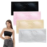 Ziyonix 4 Piezas Bralette sin Tirantes Ropa Interior Niñas Sujetador Deportivo con Almohadillas Extraíbles Sujetadores Bandeau de Algodón Brasieres de Entrenamiento para Adolescentes Niñas 13-18 Años