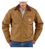 Carhartt Detroit - Chaqueta de trabajo para hombre con forro cálido | Costuras triples, pliegues en movimiento, forro acolchado en las mangas, puños ajustables, chaqueta de entretiempo resistente