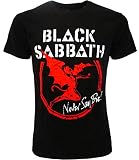 Camiseta Black Sabbath Original Never Say Die Oficial Negra T-Shirt de Heavy Metal Desde 1968, Negro , L/XL