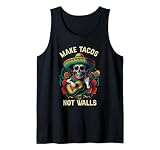 Make Tacos Not Walls Taco Eater comida mexicana Foodie Camiseta sin Mangas