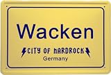 Cartel de Chapa Wacken City of Hardrock 20 x 30 cm Diseño Retro 921