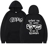 Silver Basic Sudadera con Capucha Rapper Feid Ferxxo para Hombre 2023 Nuevo álbum Support Ropa Jersey Streetwear Y2K Sudadera M,Negro-1