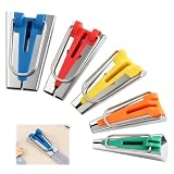 5 Piezas Tela Sesgada Herramienta, Kits De Cinta Bias, Cinta Bies para Coser a Máquina, Marcadores de Cinta Bies de Costura para el Hogar,Tamaño: 6mm, 9mm, 12mm, 18mm y 25mm, para Costura, Patchwork